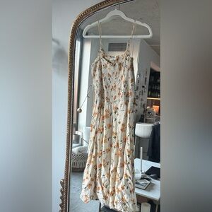Reformation Orange and Cream Floral Maxi Dress